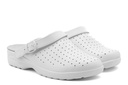 Light Clog-Zoccolo in pelle bianco con fori e laccio