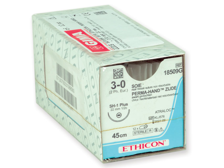 SUTURA SETA ETHICON PERMA-HAND - 3/0 ago 22 mm