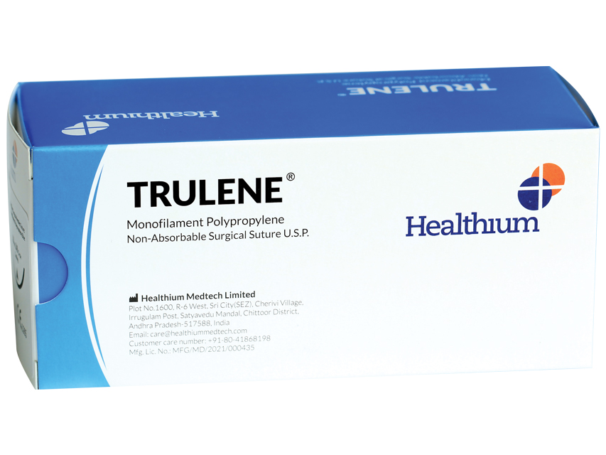 SUTURA NON ASS. TRULENE calibro 5/0, curva 3/8, ago 19 mm - 70 cm - blu