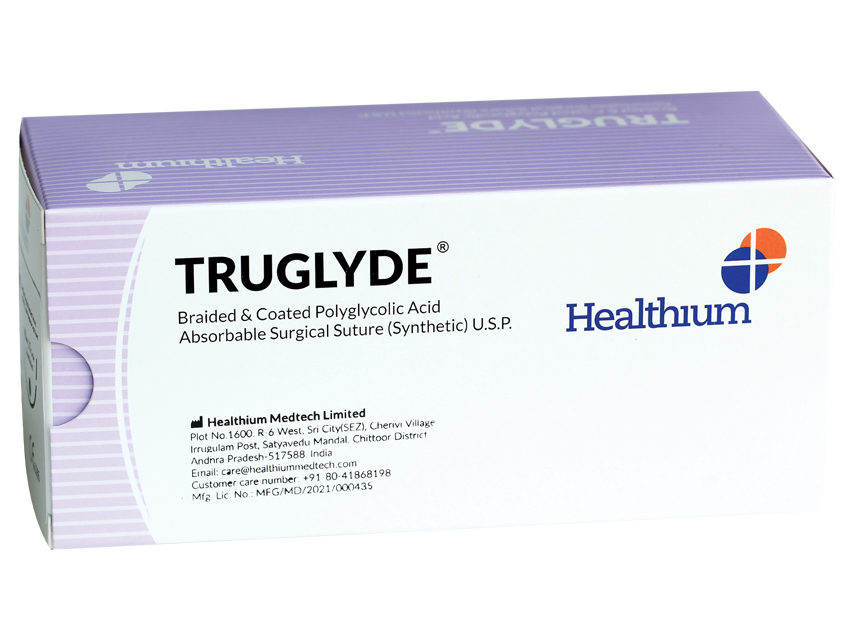 SUTURA ASS. TRUGLYDE calibro 3/0, curva 3/8, ago 19 mm - 70 cm - viola