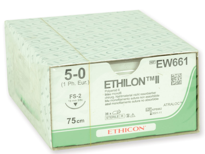SUTURA MONOFILAMENTO ETHICON ETHILON - 5/0 ago 19 mm