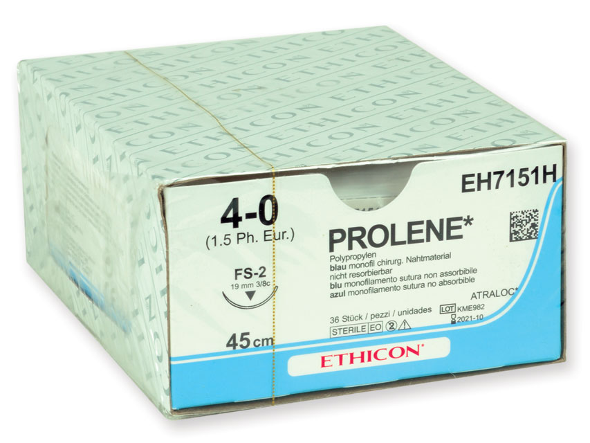 SUTURA MONOFILAMENTO ETHICON PROLENE BLUE - 4/0 ago 19 mm - 75 cm