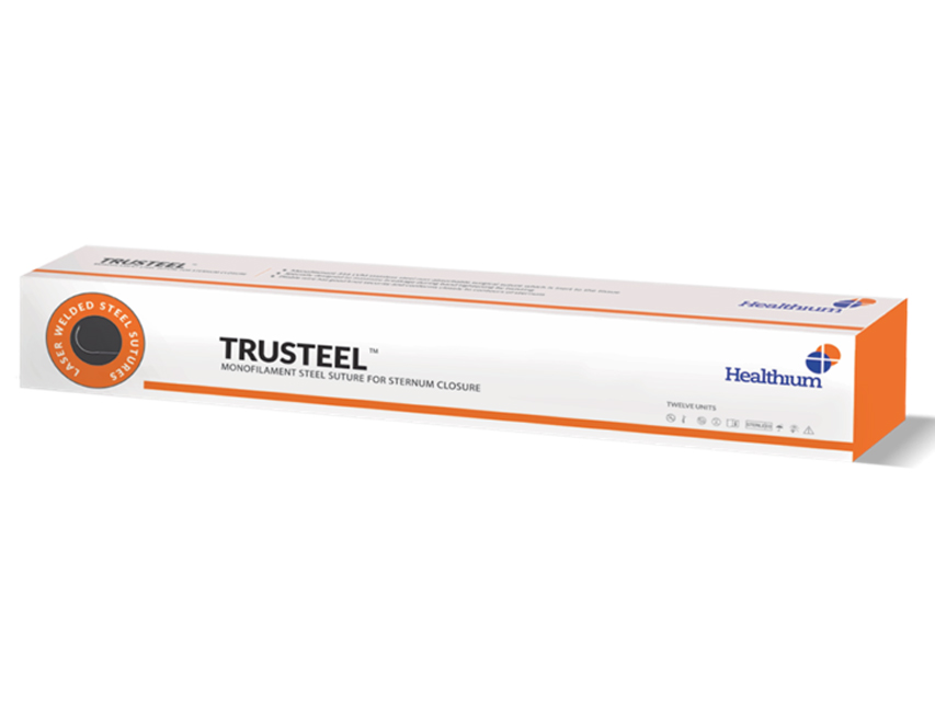 SUTURA NON ASS. TRUSTEEL calibro 1, curva 1/2, ago 40 mm - 45 cm - naturale