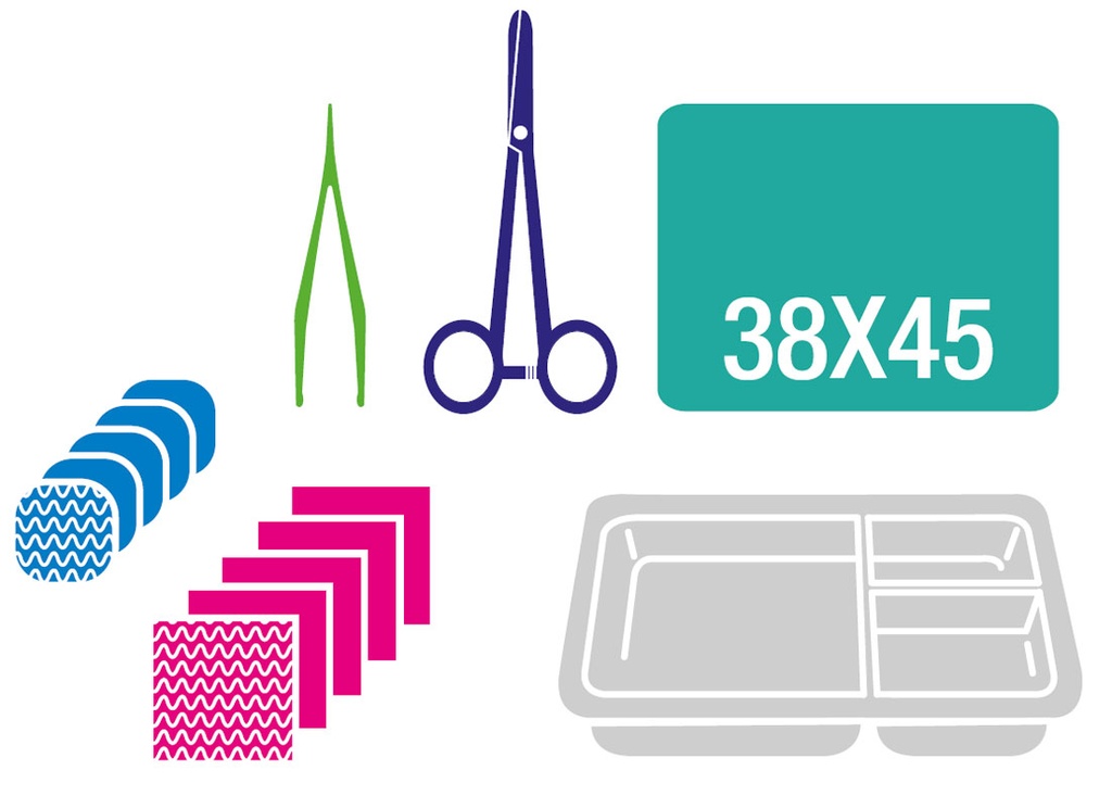 Kit rimozione suture con forbici
