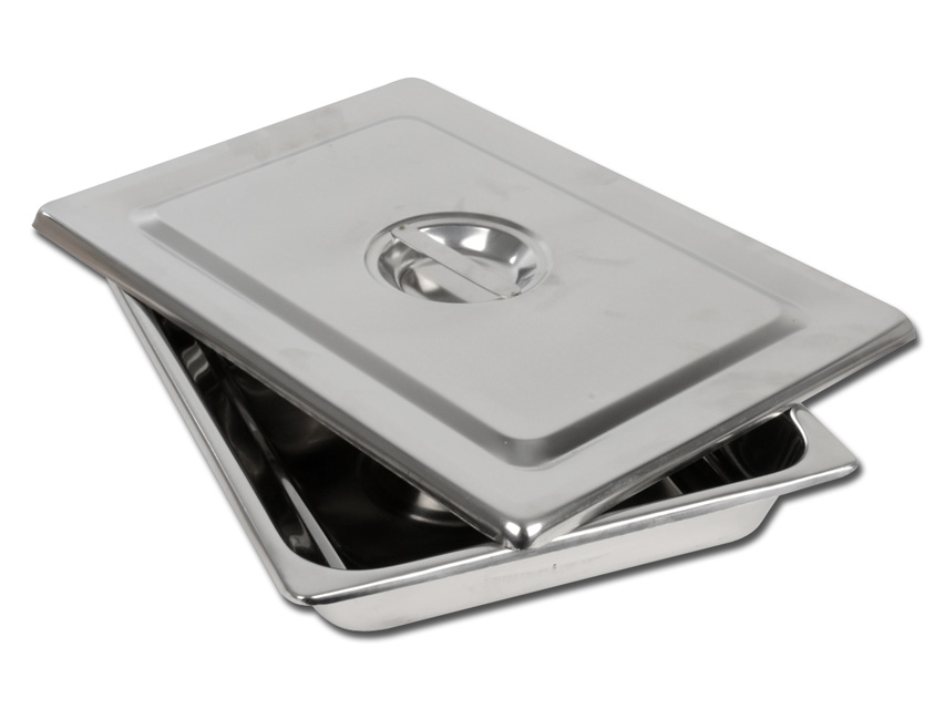 VASSOIO+COPERCHIO INOX 355x254x50 mm
