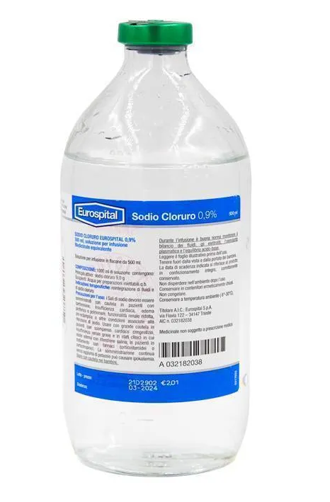 Soluzione fisiologica 0,9% sodio cloruro fl.plastica ml.500
