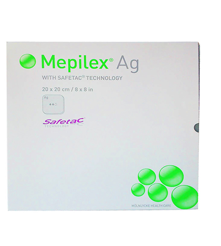 Mepilex Border Ag medicazione assorbente schiuma poliuretano con bordo 15 x 15cm
