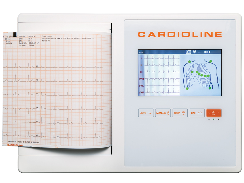 CARDIOLINE ECG200L FULL (Glasgow + EasyApp) - schermo a colori touch da 7"