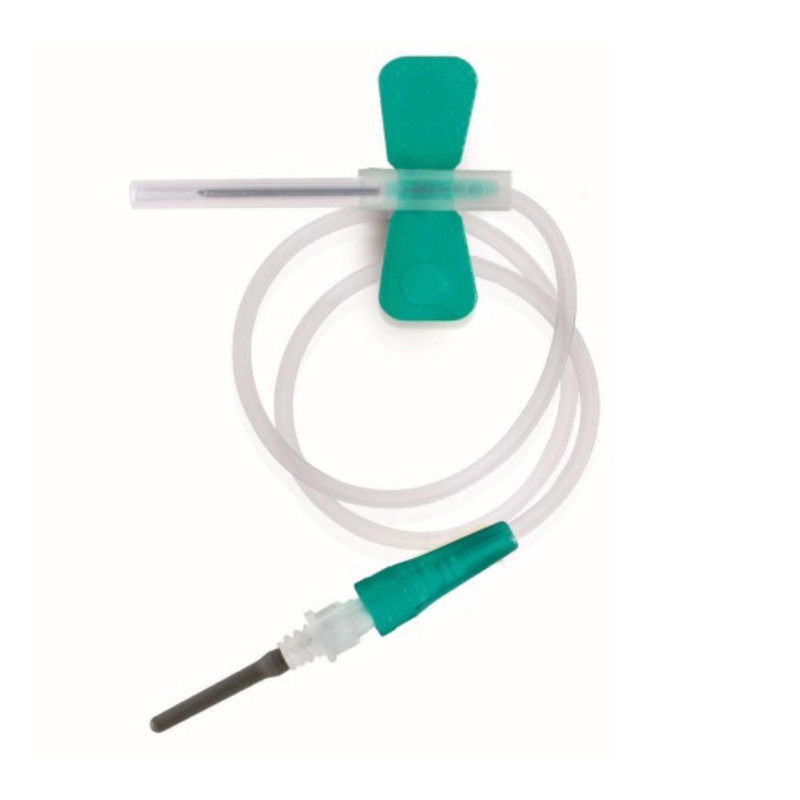 Set prelievo ago a farfalla c/sistema di protezione e adattatore luer G21
