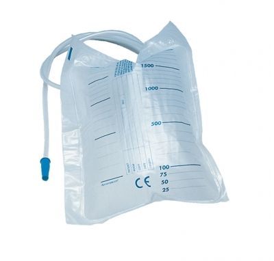Sacca letto con valv. antir. e rub. a croce laterale 2000 ml tubo 90 cm (bulk)
