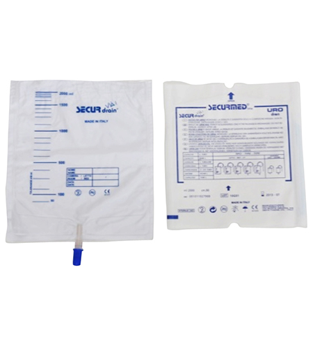 Sacca letto con valv. antir. e rub. di sc. 2000 ml tubo 130 cm push&pull (bulk)
