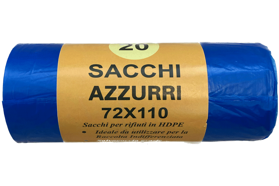 Sacco azzurro grande rotolo 72 x 110 cm 34 gr