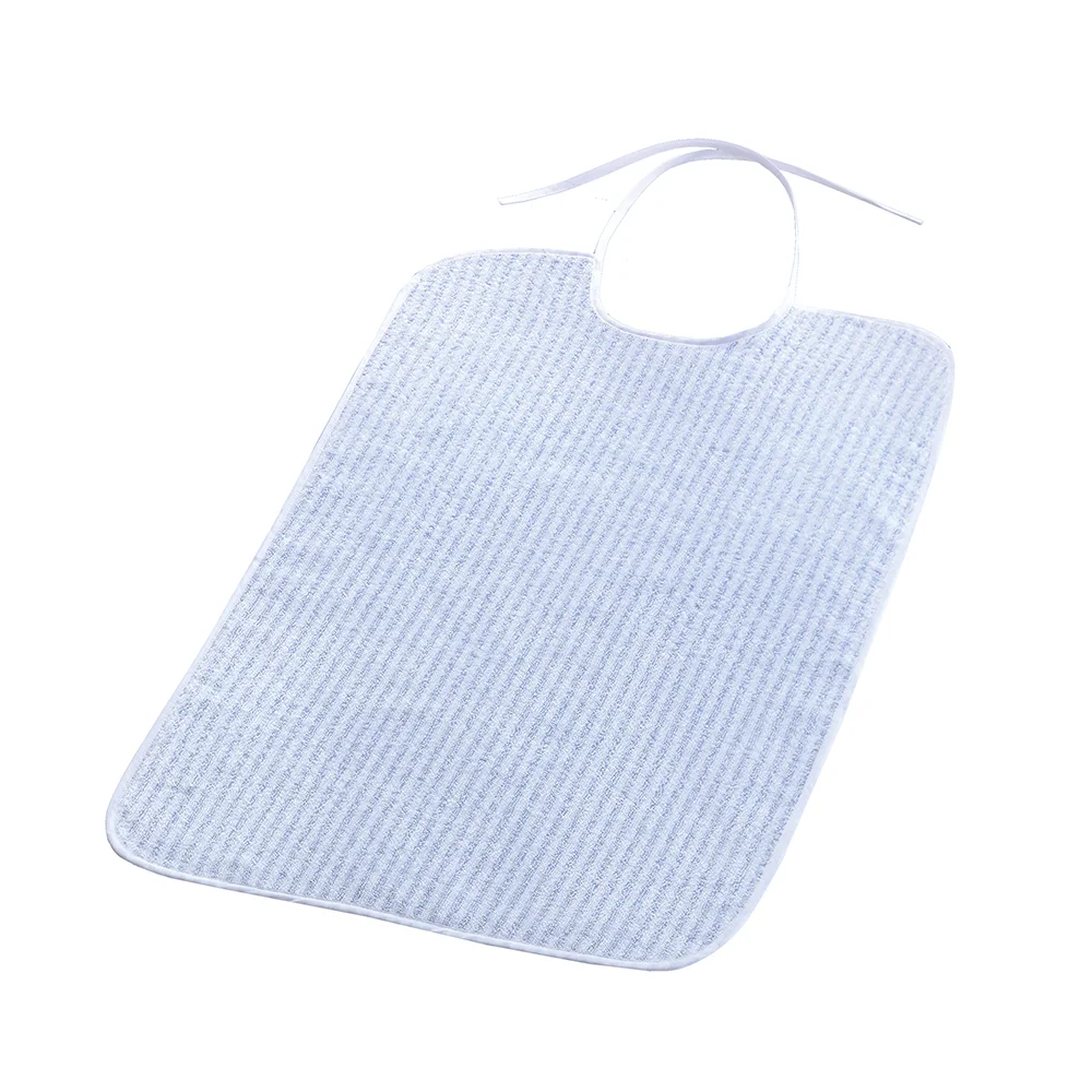 Bavaglione in spugna rigata c/chiusura con lacci Venezia azzurro 45x75cm