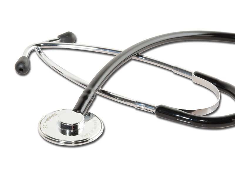 Stetoscopio piatto cromato erkaphon - nero