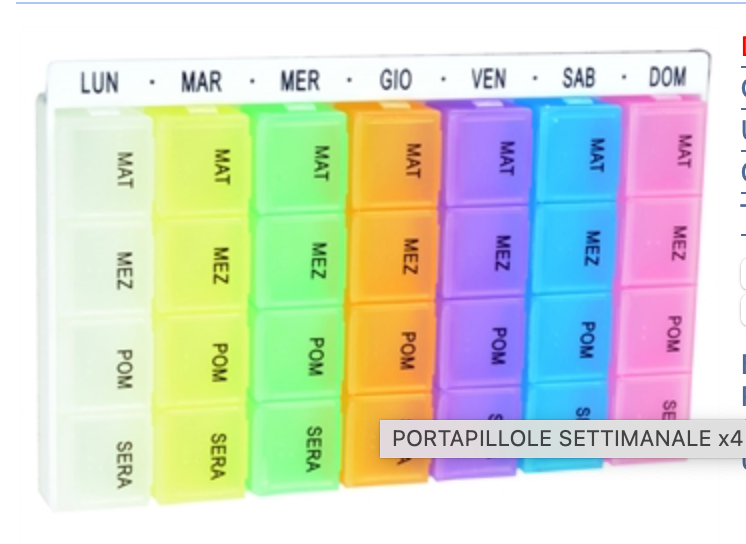 Portapillole 7 giorni x 4