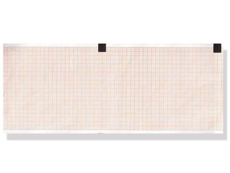 Carta termica ECG 110x140mm rotolo griglia arancio  confezione 143 fogli