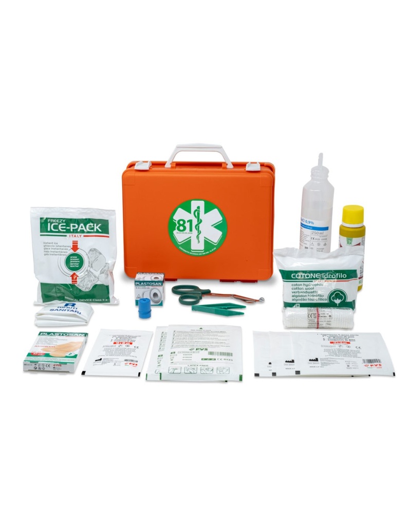 Kit valigetta pronto soccorso in plastica allegato 2 MEDIC 1 fino a 2 lav.