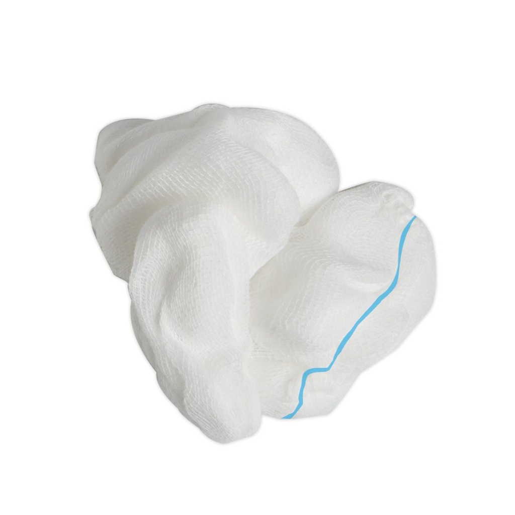 Tampone sterile in garza c/filo bario e elastico 50 mm