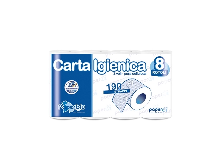 Carta igienica rotolino pura cellulosa 190 strappi