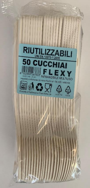 Cucchiaio Flexy PP colore bianco infrangibile 4,9gr
