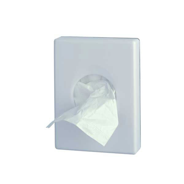 Distributore di sacchetti igienici in HDPE in abs bianco mod. Basica