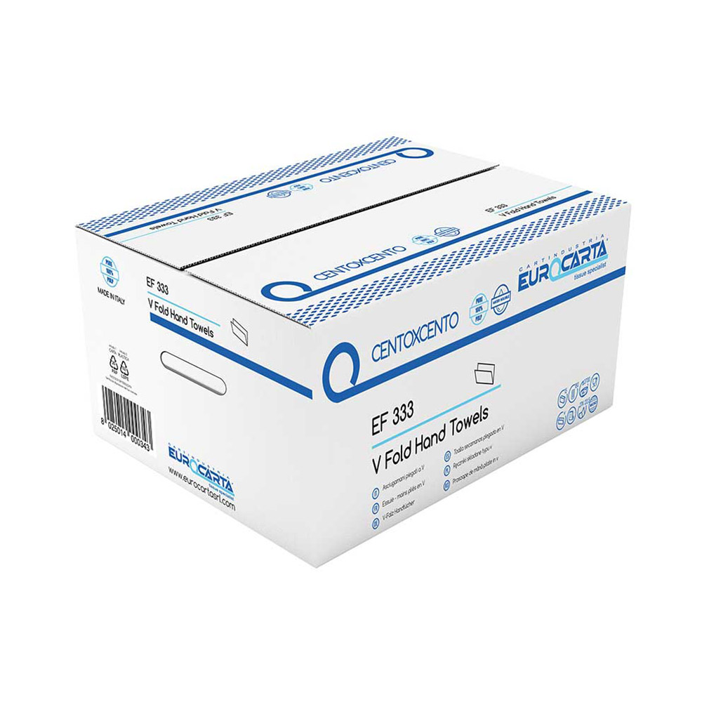 Asciugamano piegato a v 100% cellulosa 3 veli Hydrofold