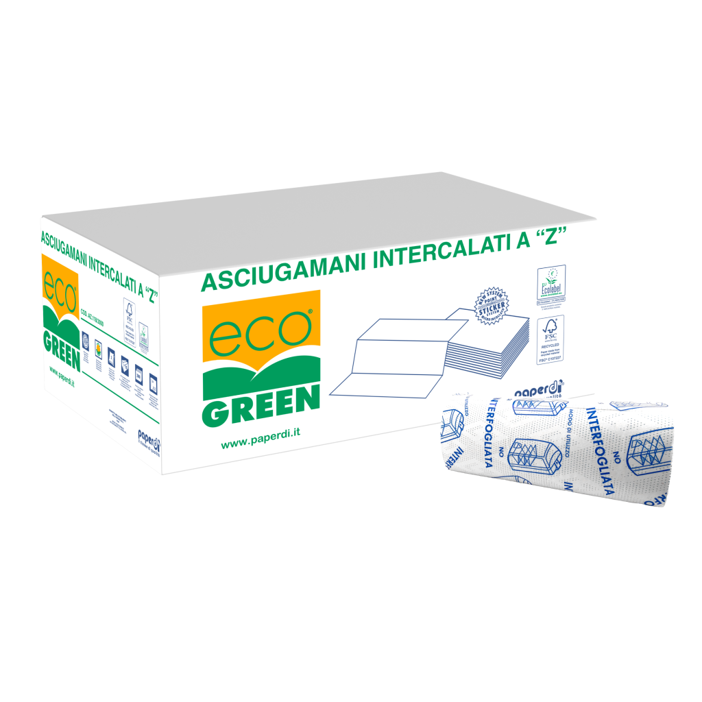 Asciugamano piegato a z carta ecologica
