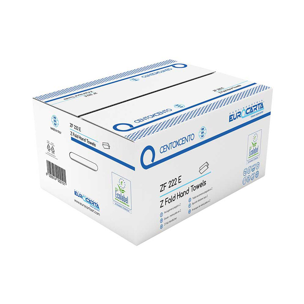 Asciugamano piegato a Z 100% cellulosa 2 veli