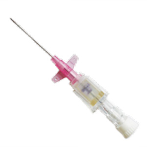 Ago a cannula 1 via con alette g20 rosa c/disp.di sicurezza