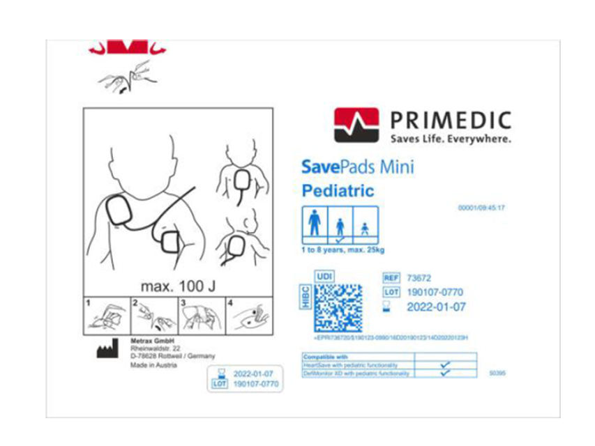 SAVE PADS PEDIATRICI 18 anni, max 25kg per HeartSave da S.N. 739XXXXXXX