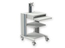 CARRELLO PRO  2 ripiani, tastiera, supp. monitor, cassetto