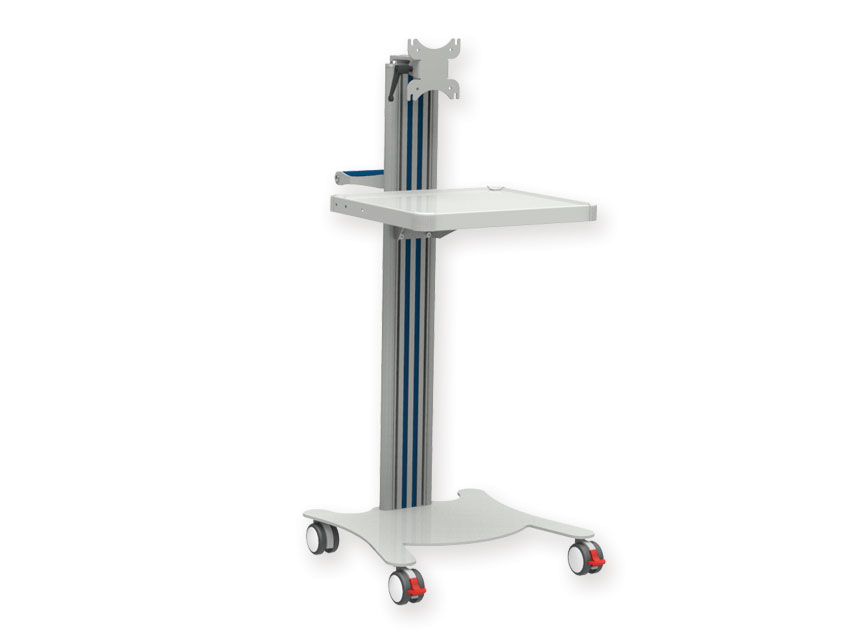 CARRELLO SUPER EASY  con ripiano e supp. monitor