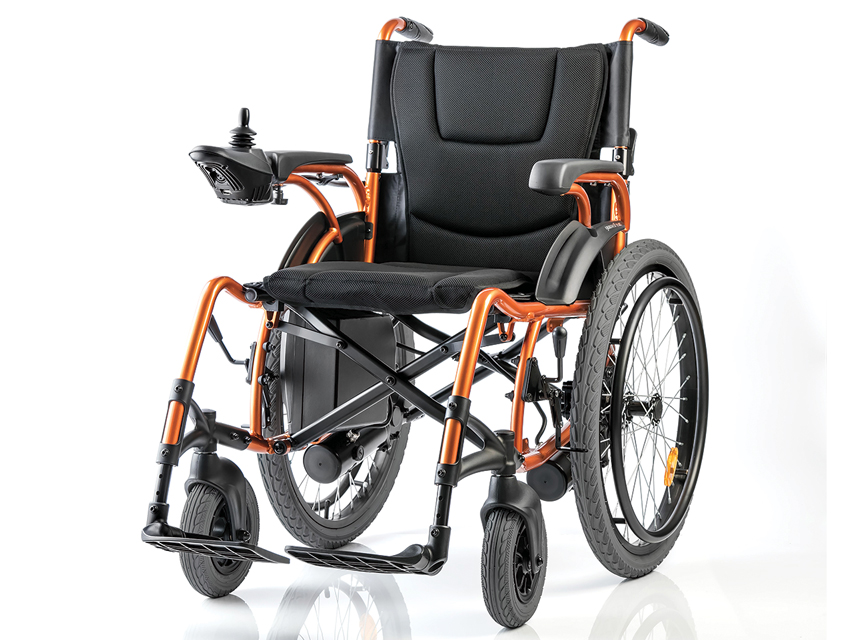 CARROZZINA ELETTRICA  ruote posteriori 24" con corrimano