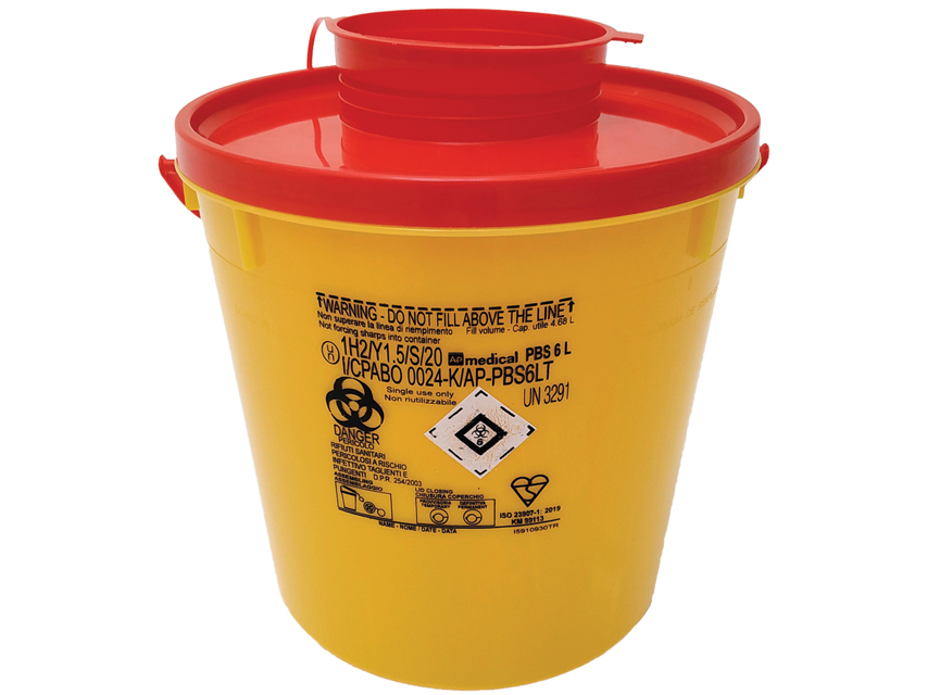 CONTENITORE RIFIUTI TAGLIENTI LINEA PBS  6 litri