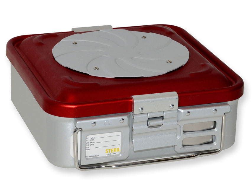 CONTAINER CON VALVOLA piccolo h100 mm  rosso