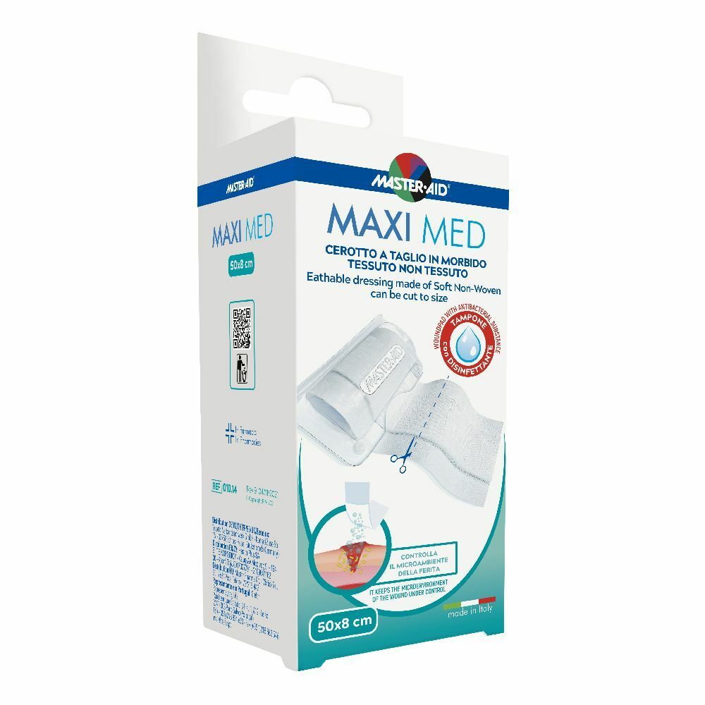Cerotto bianco in tnt Master-Aid Quadra Med 6 dita 56x38 mm