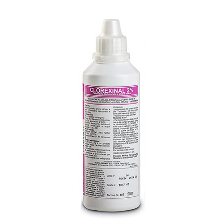 Clorexinal 2% soluzione antisettica per disinfez. aree cutanee 500 ml
