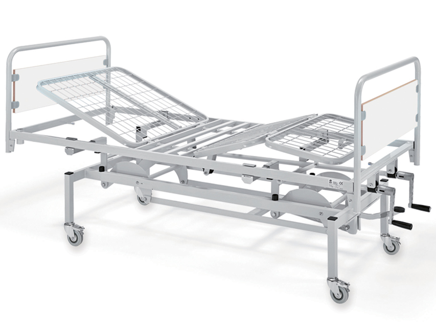 LETTO A TRE SEZIONI AD ALTEZZA VARIABILE - 2 manovelle - con ruote