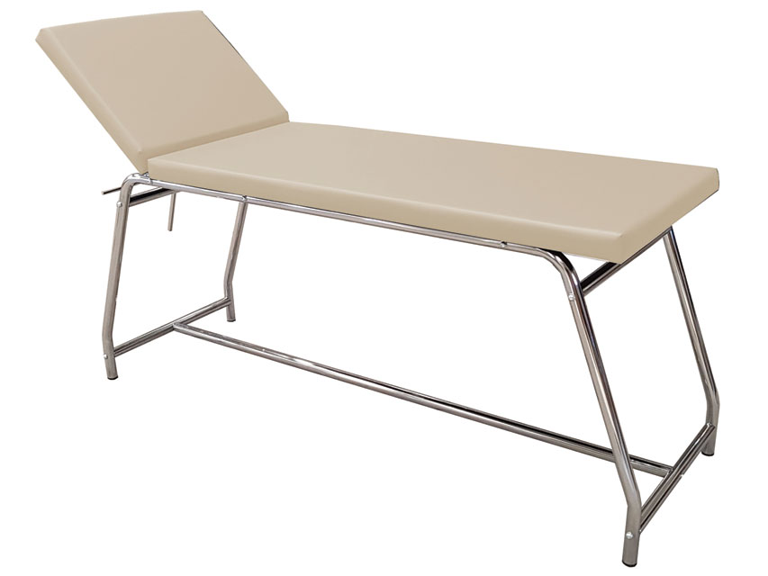 LETTINO DA VISITA - portata 120 kg, cromato - materasso beige