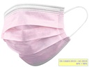 GISAFE MASCHERINA CHIRURGICA FILTRANTE 98% 3 VELI tipo IIR con elastici - adulti - rosa - flowpack