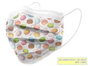 GISAFE MASCHERINA CHIRURGICA FILTRANTE 98% 3 VELI tipo IIR con elastici - adulti - macarones - flowpack