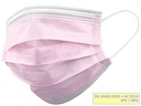 GISAFE MASCHERINA CHIRURGICA FILTRANTE 98% 3 VELI tipo IIR con elastici - adulti - rosa - scatola