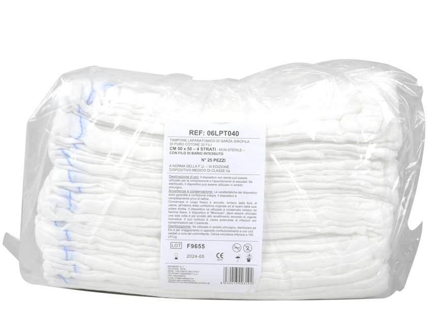 GARZA LAPARATOMICA 50x50 cm - 4 fili