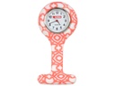 OROLOGIO PER INFERMIERI - rotondo - fantasia bianco/rossa