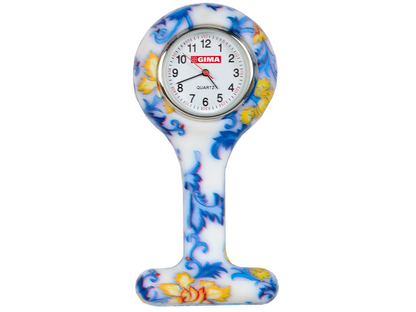 OROLOGIO PER INFERMIERI - rotondo - fantasia foglie