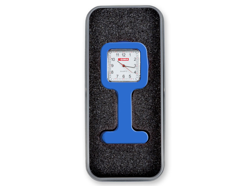 OROLOGIO PER INFERMIERI con scatola alluminio - quadrato - blu