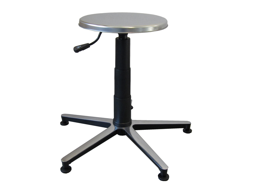 SGABELLO - sedile inox, base in alluminio con piedini