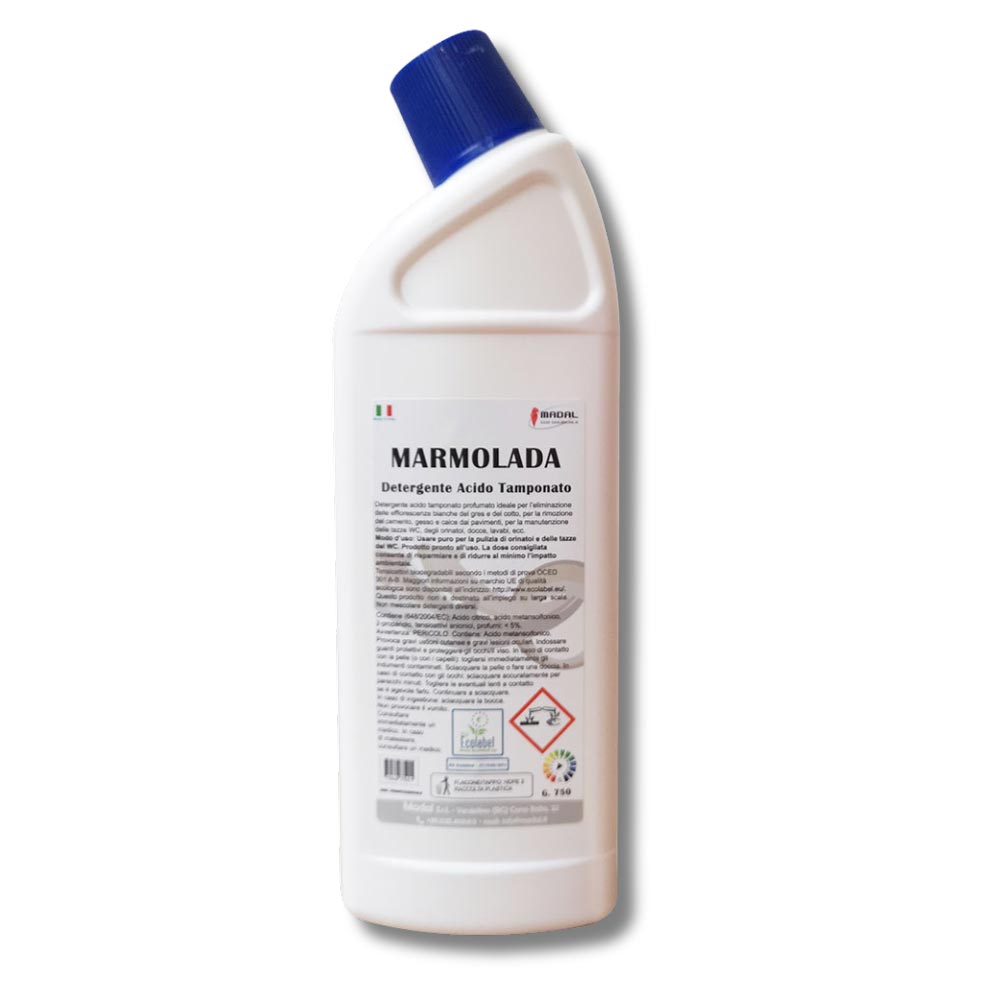 Marmolada detergente acido in gel per WC 750gr becco storto Ecolabel