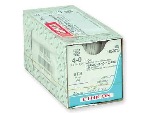 [22313] SUTURA SETA ETHICON PERMA-HAND - 4/0 ago 19 mm - retta