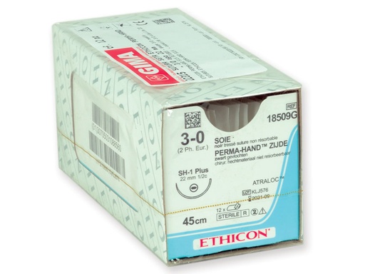 [22315] SUTURA SETA ETHICON PERMA-HAND - 3/0 ago 22 mm